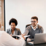 A job interview at corporate firm on position of senior developer.